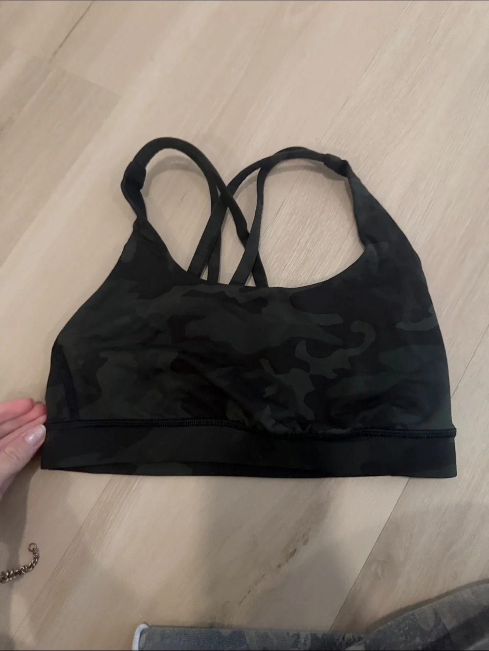 Camo Strappy Sports Bra - Black Lululemon